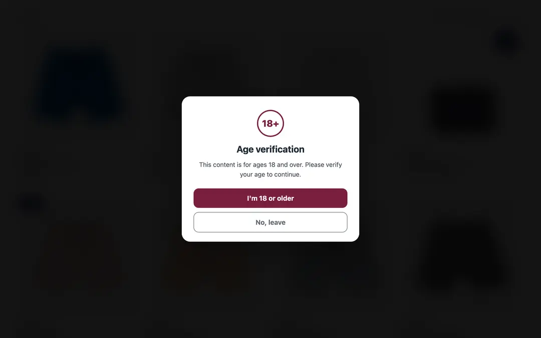AgeGate age verification on a storefront