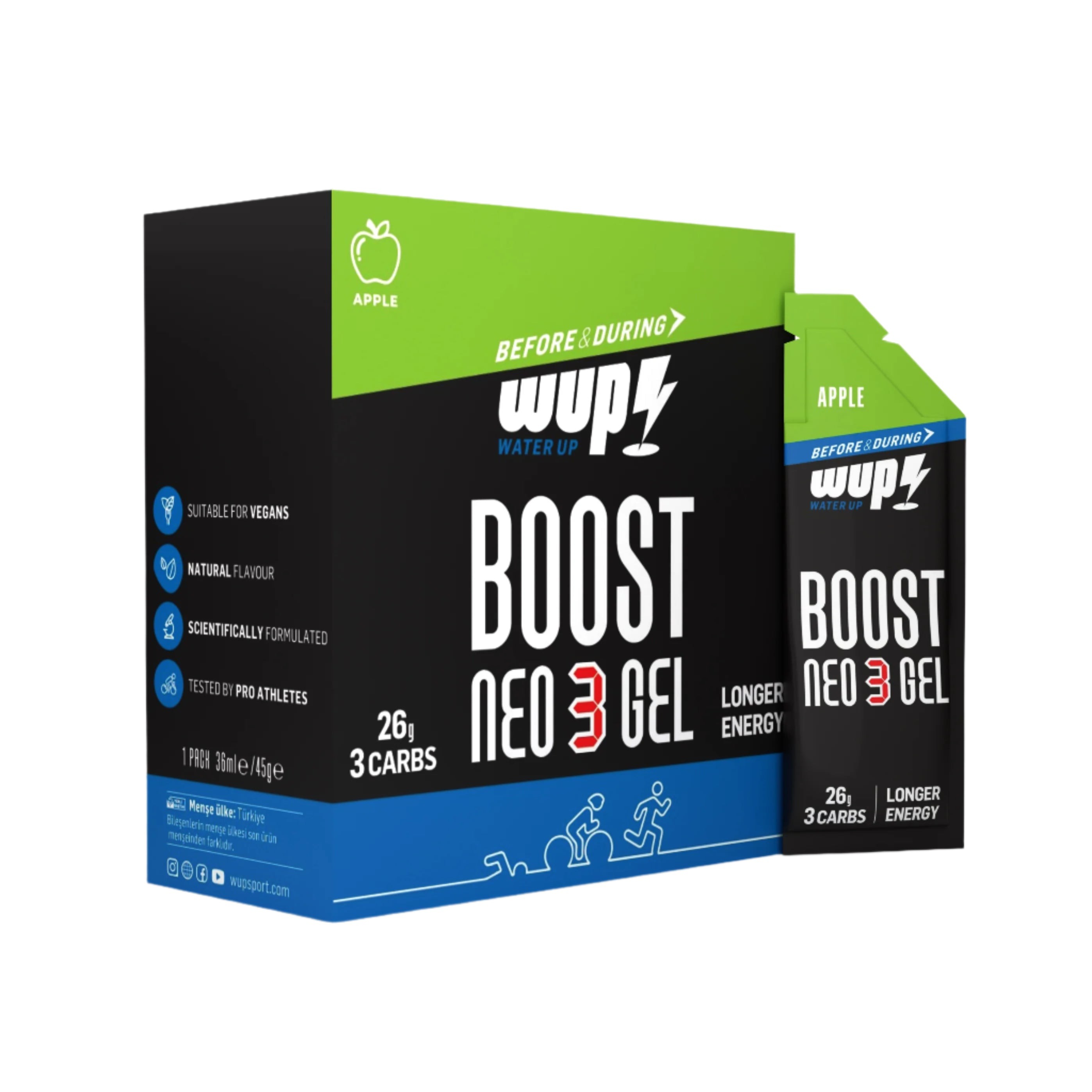 WUP Boost NEO3 Enerji Jeli Elmalı - Kutu (14 Adet)