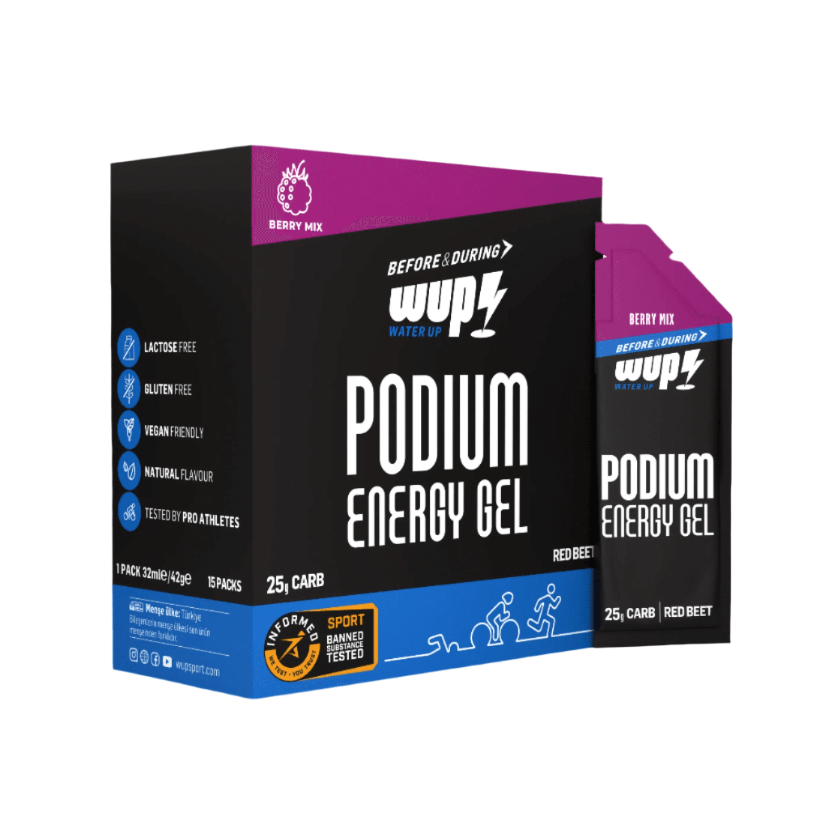 WUP Podium Enerji Jeli Berry-Mix Orman Meyveli - Kutu (15 Adet)