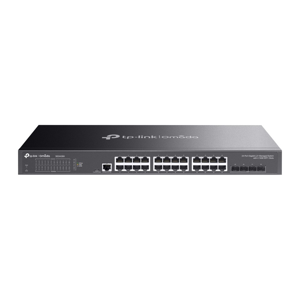 TP-LINK SG3428X Omada 24 Port Gigabit L2+ Yönetilebilir Switch + 4x 10GE SFP+