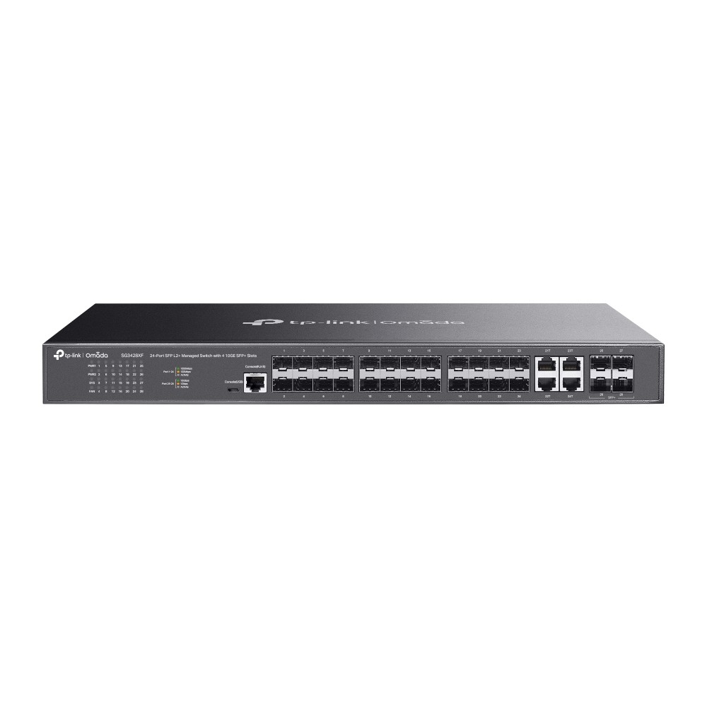 TP-LINK SG3428XF Omada 24 Port SFP  L2+ Yönetilebilir Switch + 4x 10GE SFP+