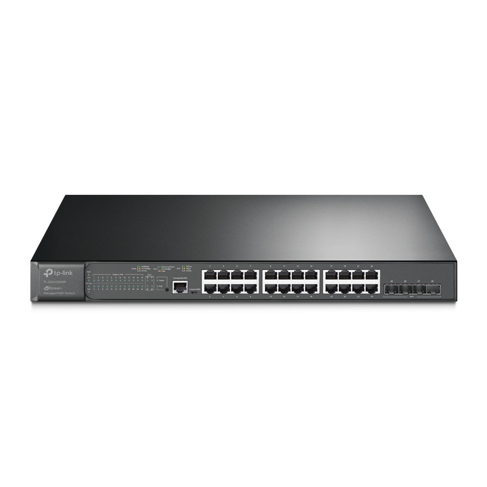 TP-LINK SG3428XMP Omada 24 Port POE+ Gigabit L2+ Yönetilebilir Switch + 4x 10GE SFP+