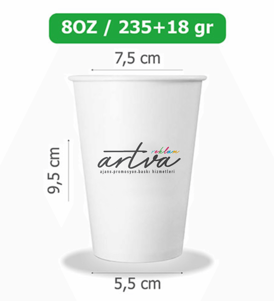8 OZ BASKILI KARTON BARDAK