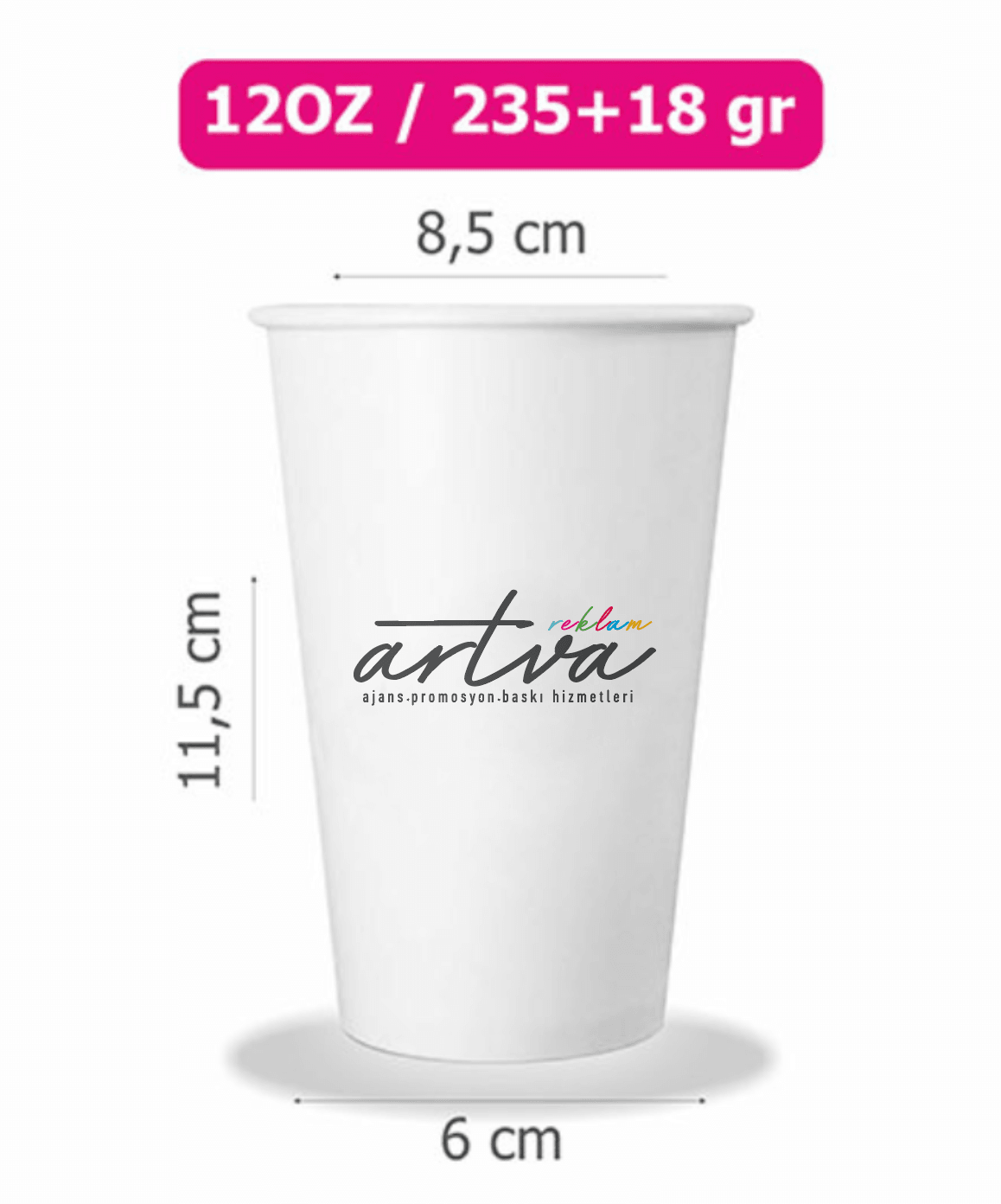 12 OZ BASKILI KARTON BARDAK