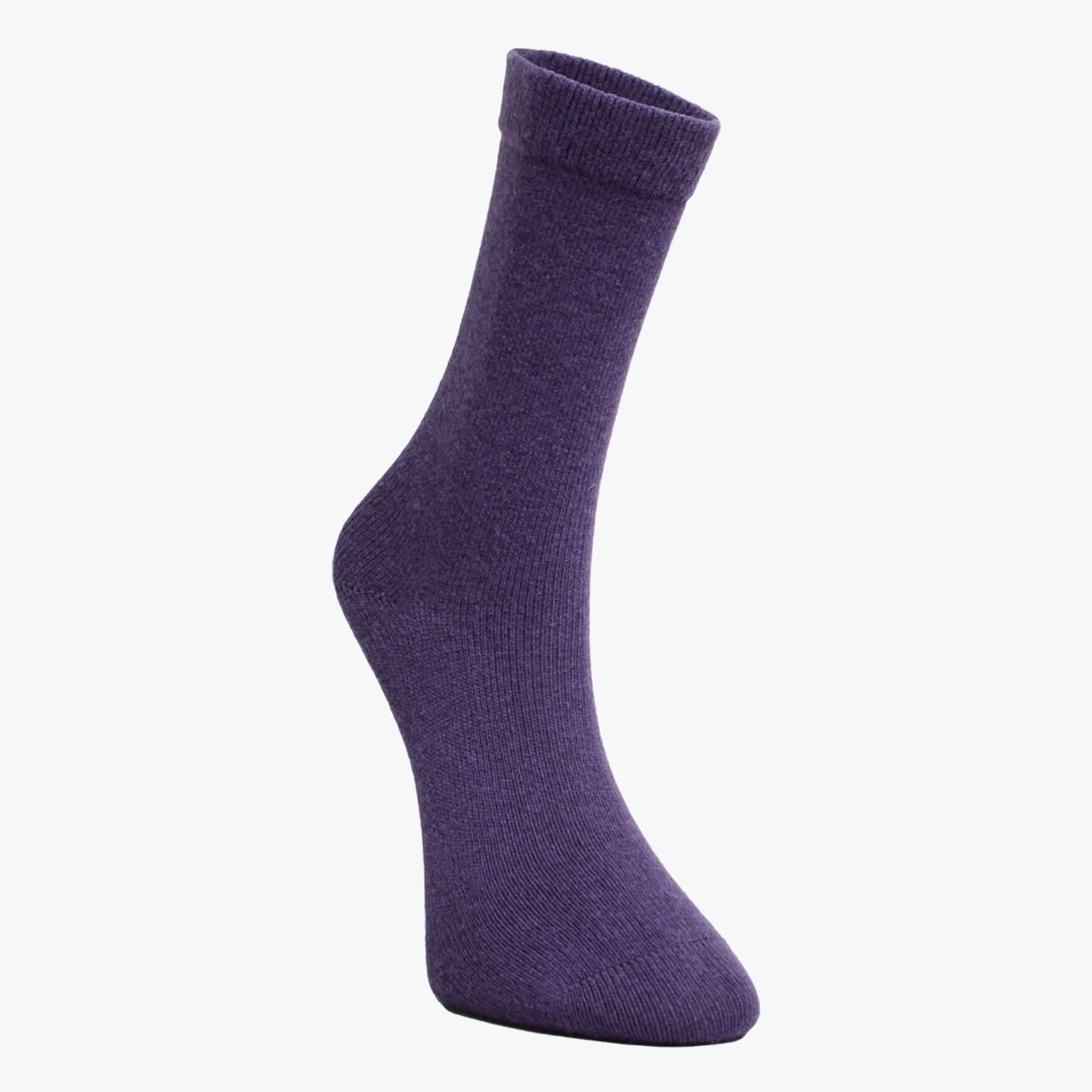 Pack of 2 Unisex Purple - Striped Winter Thick Organic Wool Socks