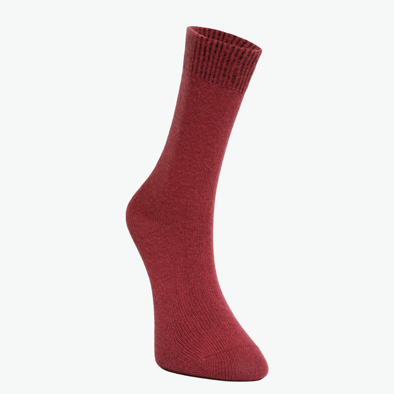 Pack of 2 Wine, Fuchsia Organic Sheep Wool Plain Women's Socks