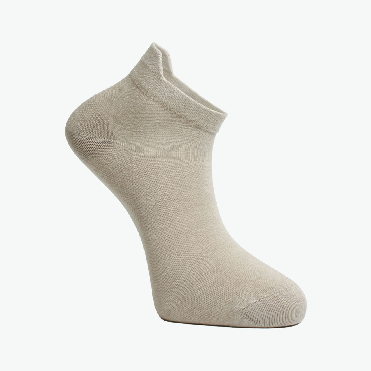 3 Pack Cream, White, Beige - Viscose Men's Bootie Socks with Special Heel Technology