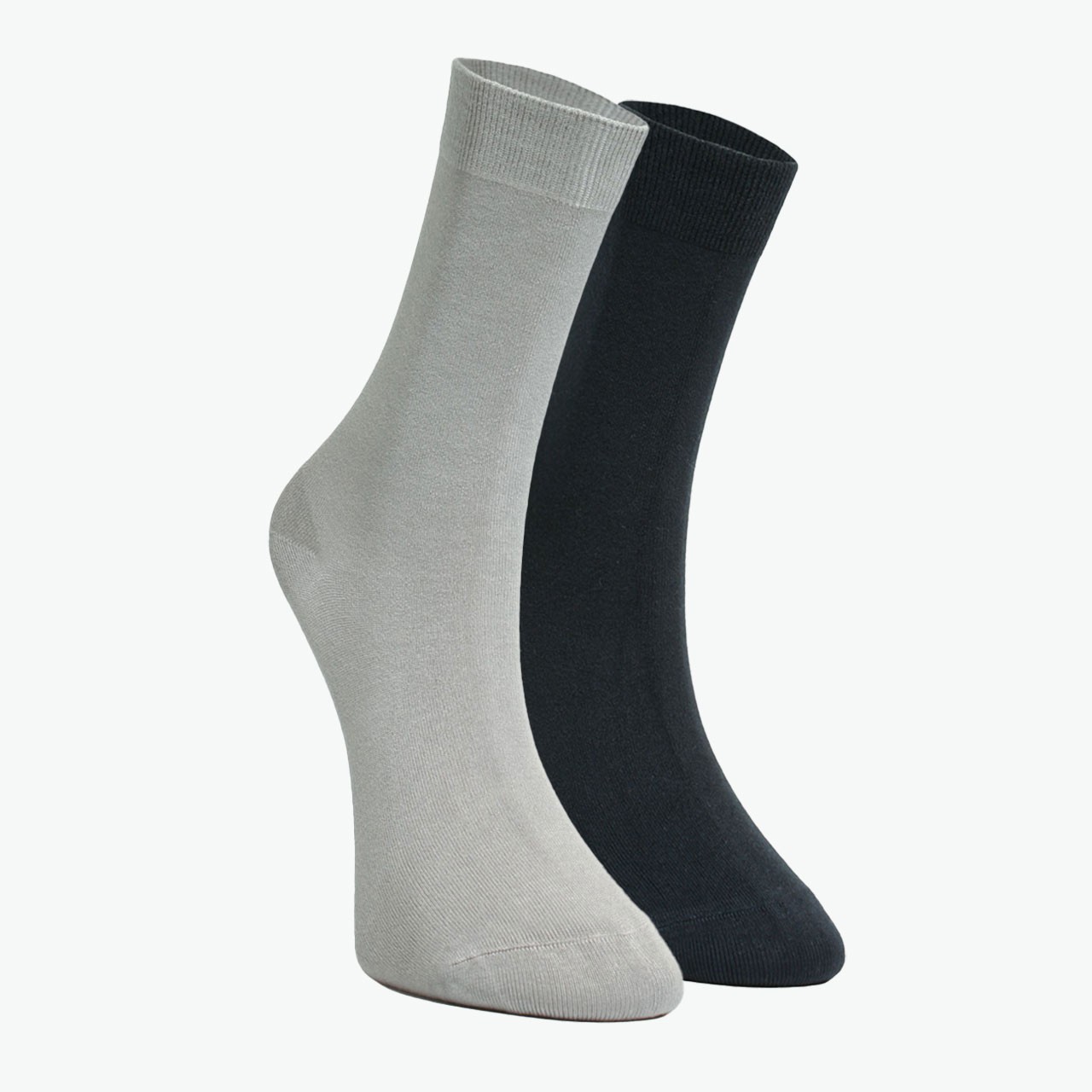 Pack of 2 Grey, Smoked Viscose Women's Sock Socks