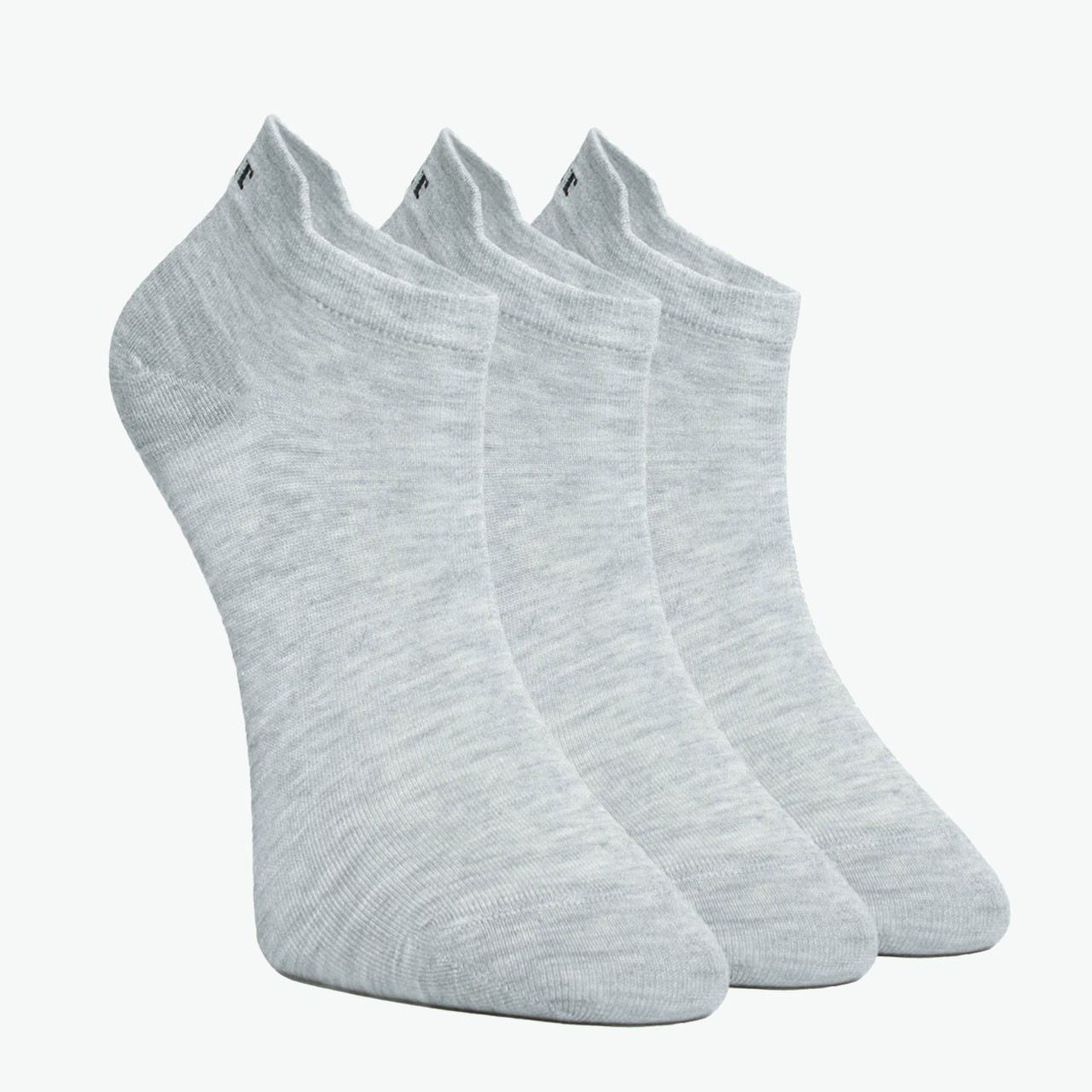 3 Pack Melange Gray Viscose Women's Booties Socks with Special Heel Technology