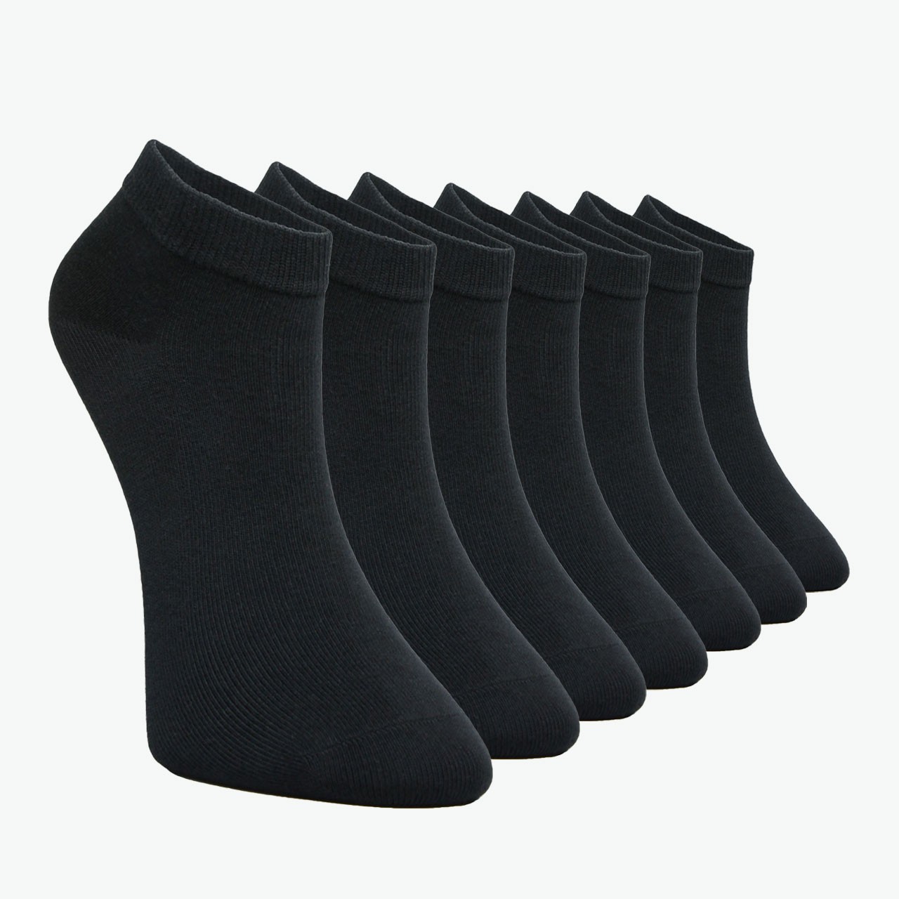 Pack of 7 Black Organic Combed Cotton Women's Booties Socks