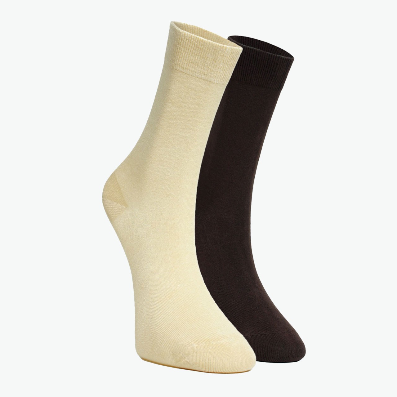 Pack of 2 Beige, Brown Viscose Women's Socks