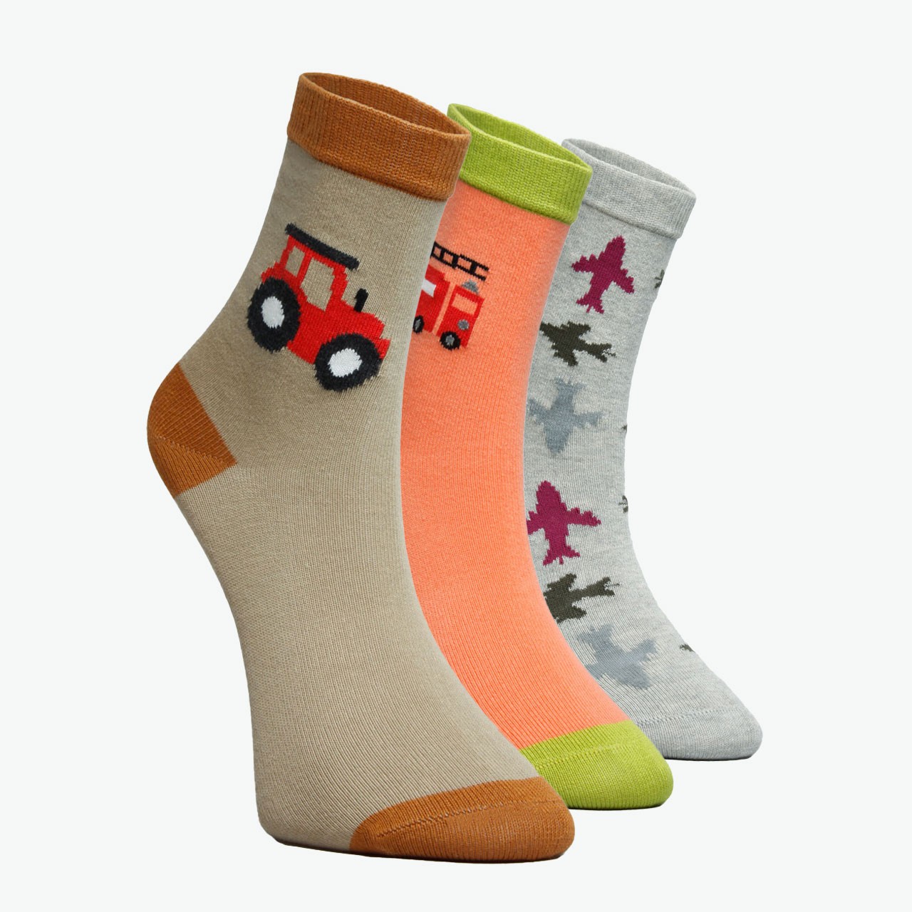 3 Pack Boy Socket Vehicle Socks