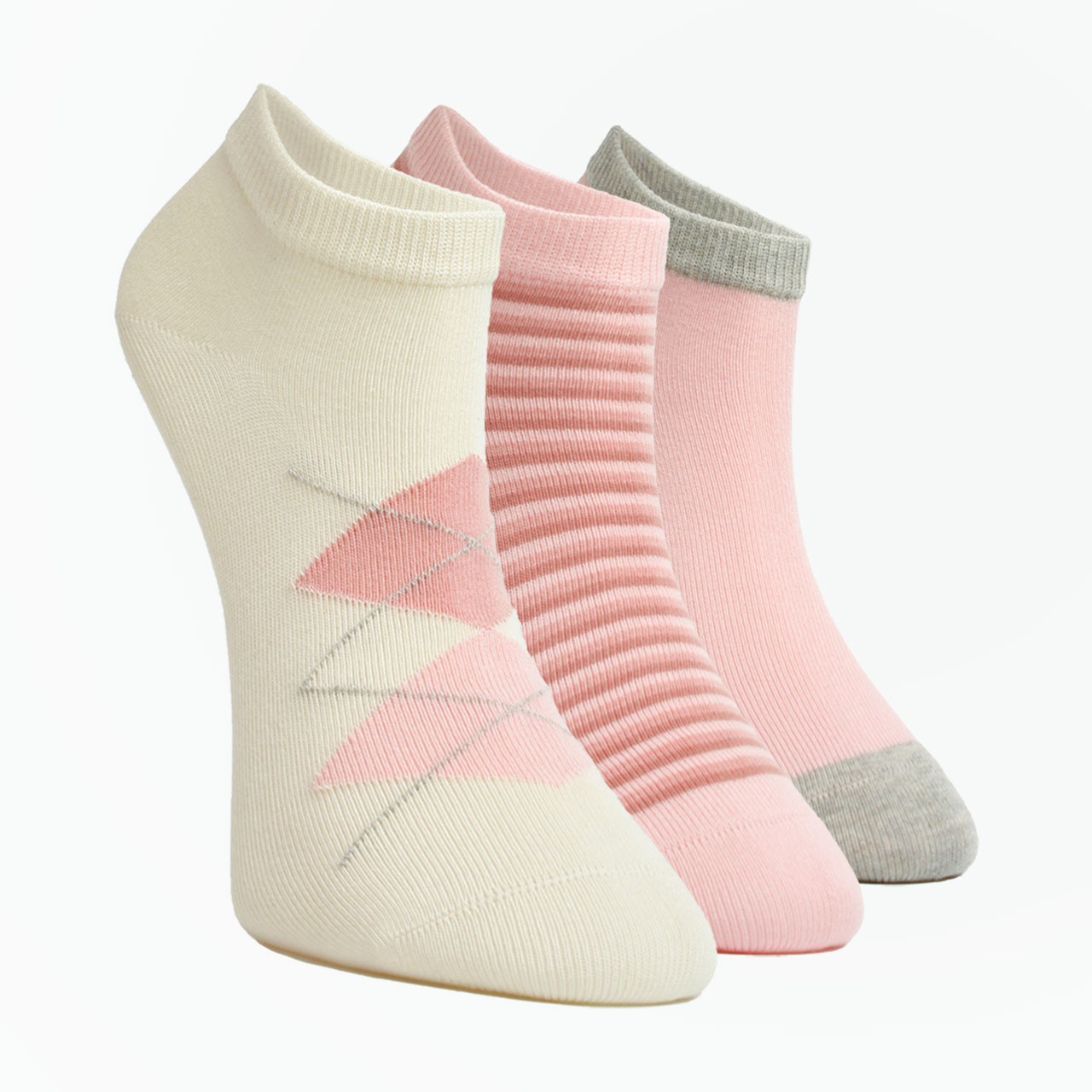 3 Pack Plaid Girls Booties Socks