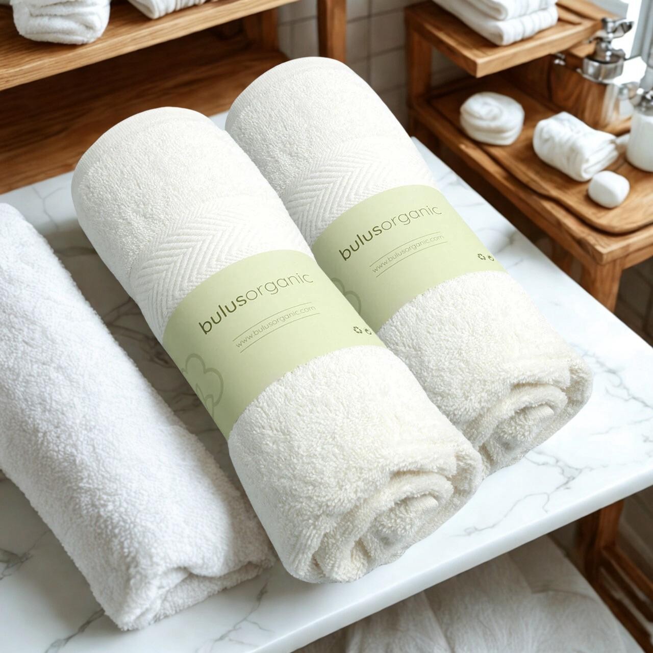 Buluş Organic 2'li %100 Organik Pamuk Çok Amaçlı Havlu – 50x100 cm, Yumuşak ve Emici