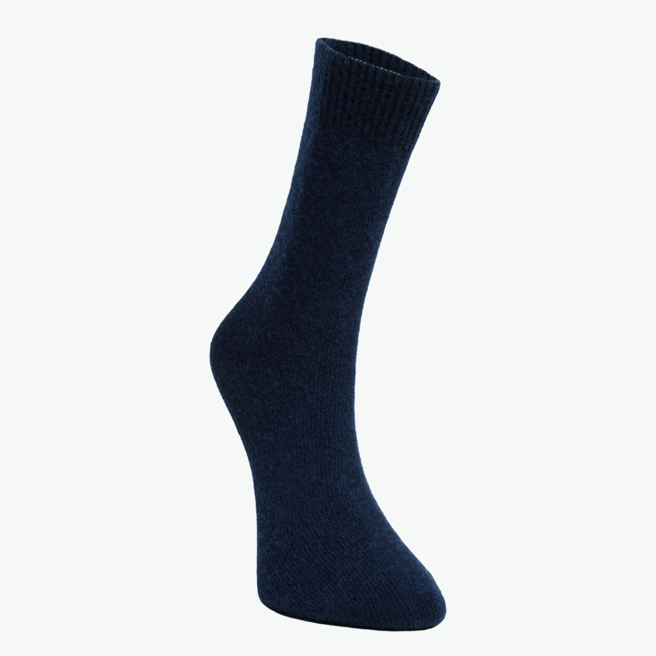 Pack of 2 Navy Blue, Melange Gray Organic Sheep Wool Plain Women's Socks