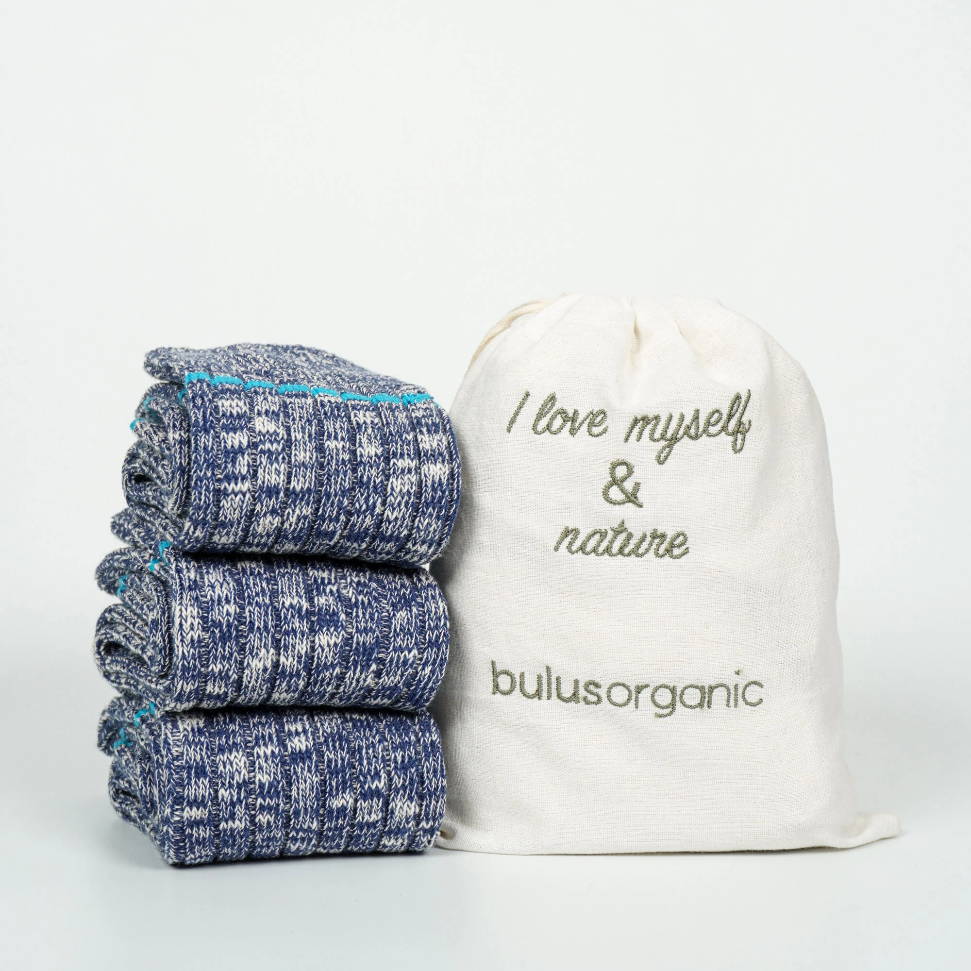 3'lü Flamlı Moline Kalın Organik Pamuklu Soket Çorap