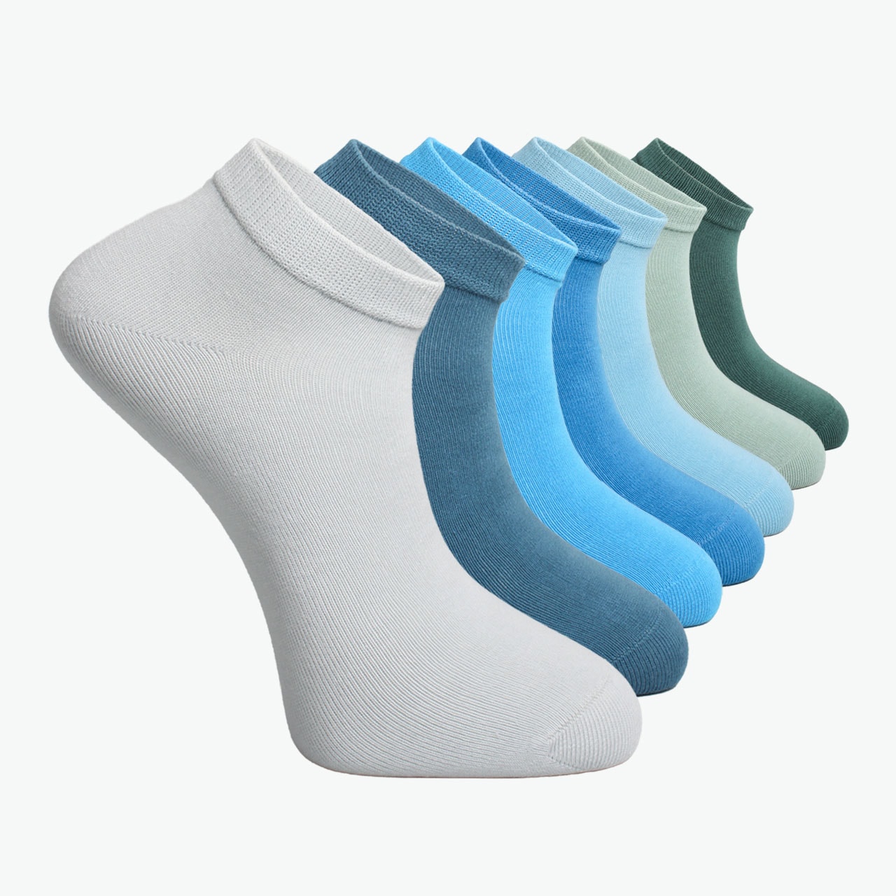 Pack of 7 Multicolored Organic Combed Cotton Men's Booties Socks