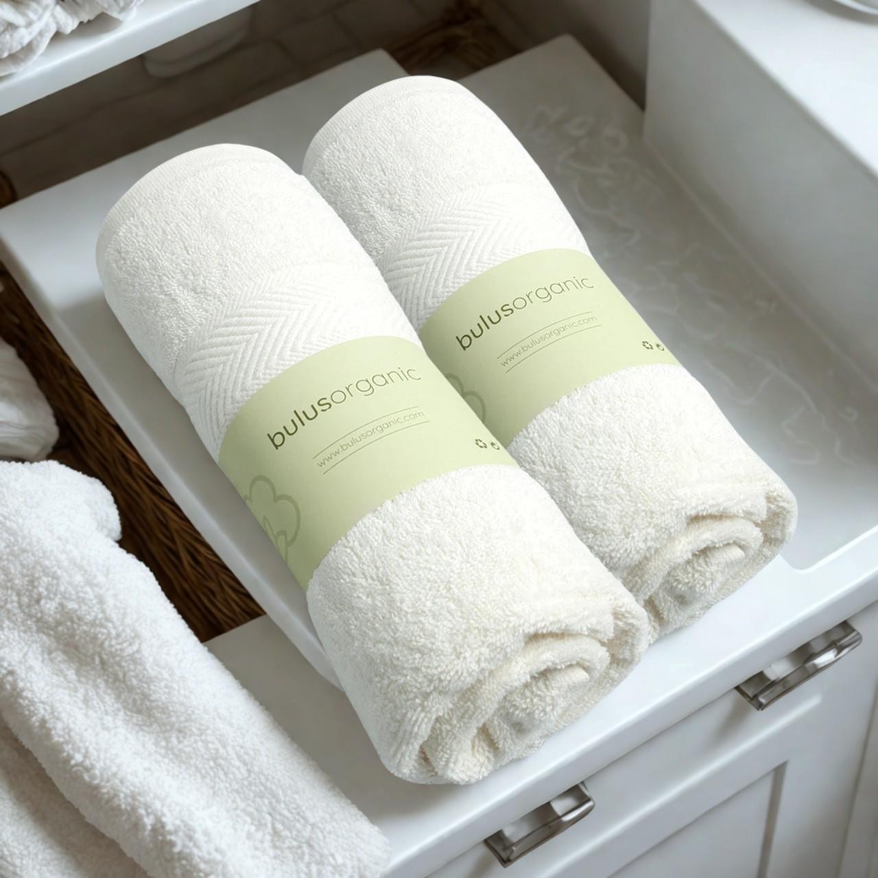 Buluş Organic 2'li %100 Organik Pamuk Çok Amaçlı Havlu – 50x100 cm, Yumuşak ve Emici
