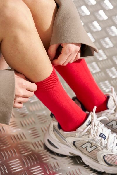 3'lü Kırmızı Viskon Unisex Soket Çorap - Günlük Kullanıma Uygun