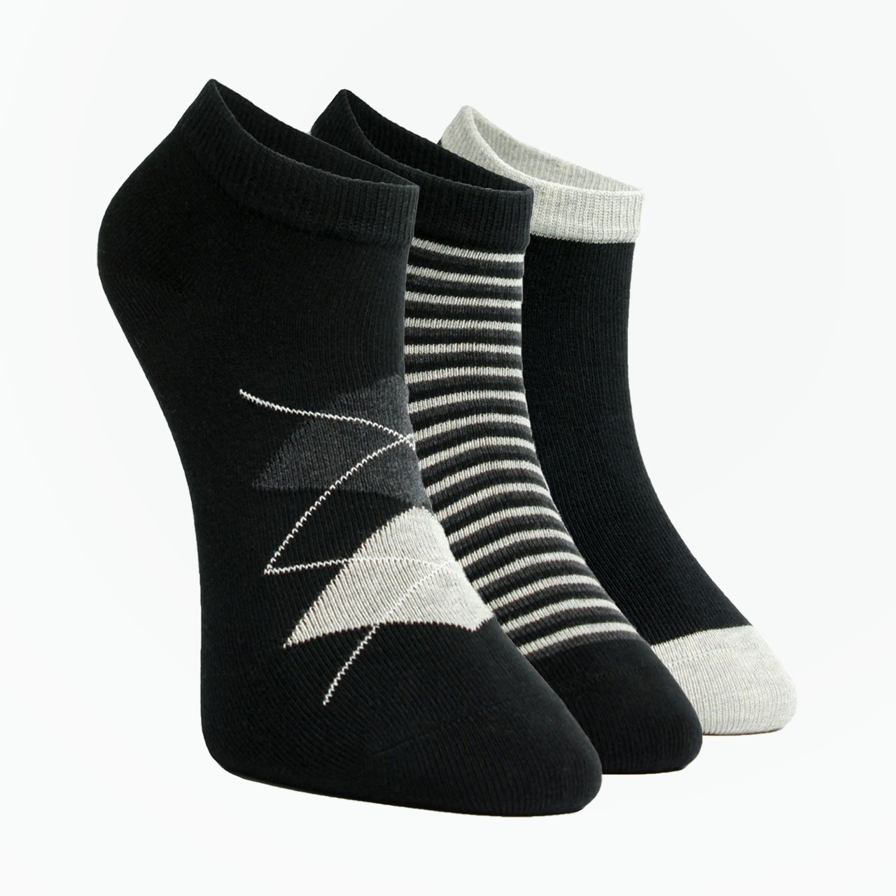 3 Pack Plaid Boy Booties Socks