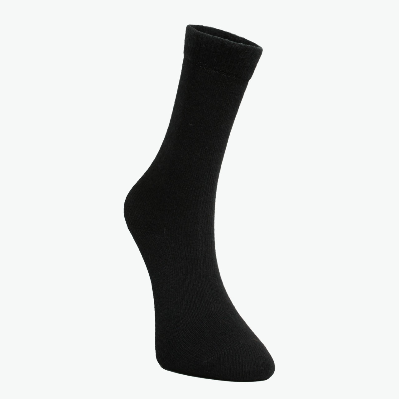 Pack of 2 Unisex Black - Striped Winter Thick Organic Wool Socks