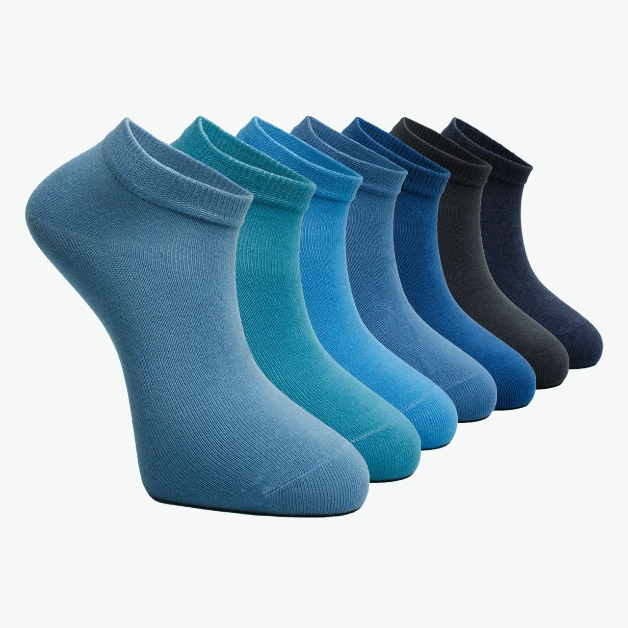 7-Piece Assortment Organic Combed Cotton Men's Bootie Socks