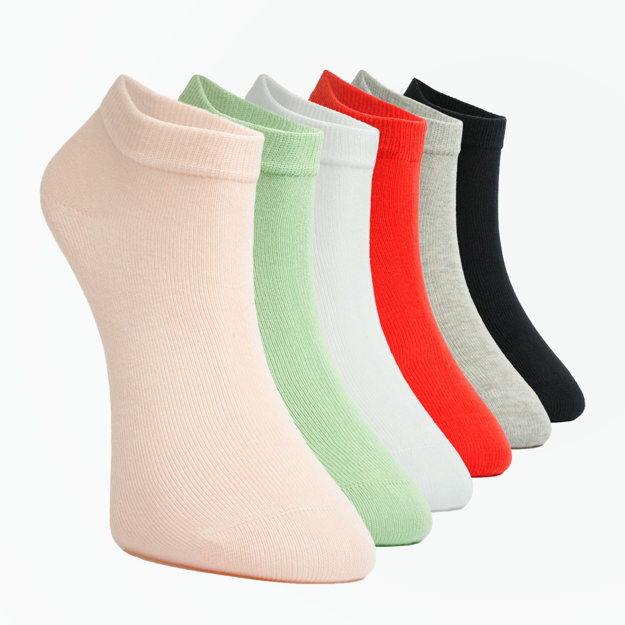 6 Pack Plain Booties Girls Socks