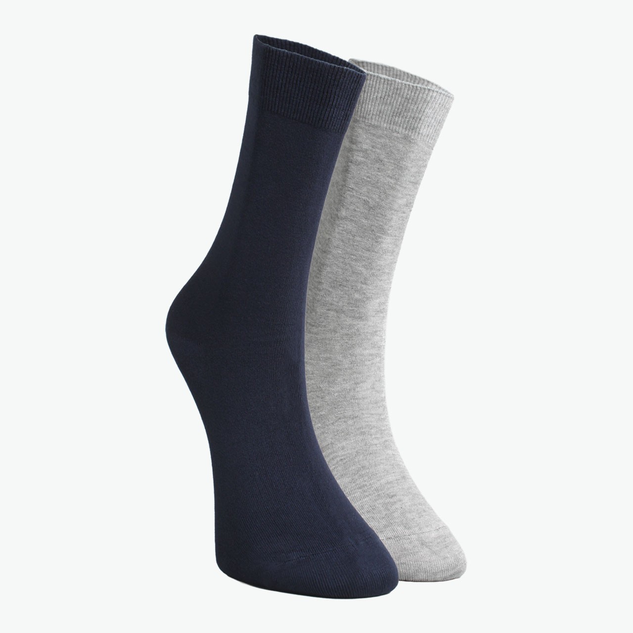 Pack of 2 Navy Blue, Melange Smoked Viscose Women's Socks