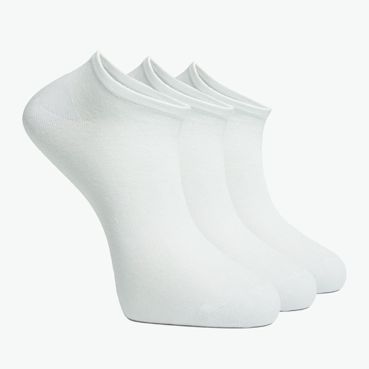 3 Pack White Combed Cotton Men's Booties Socks