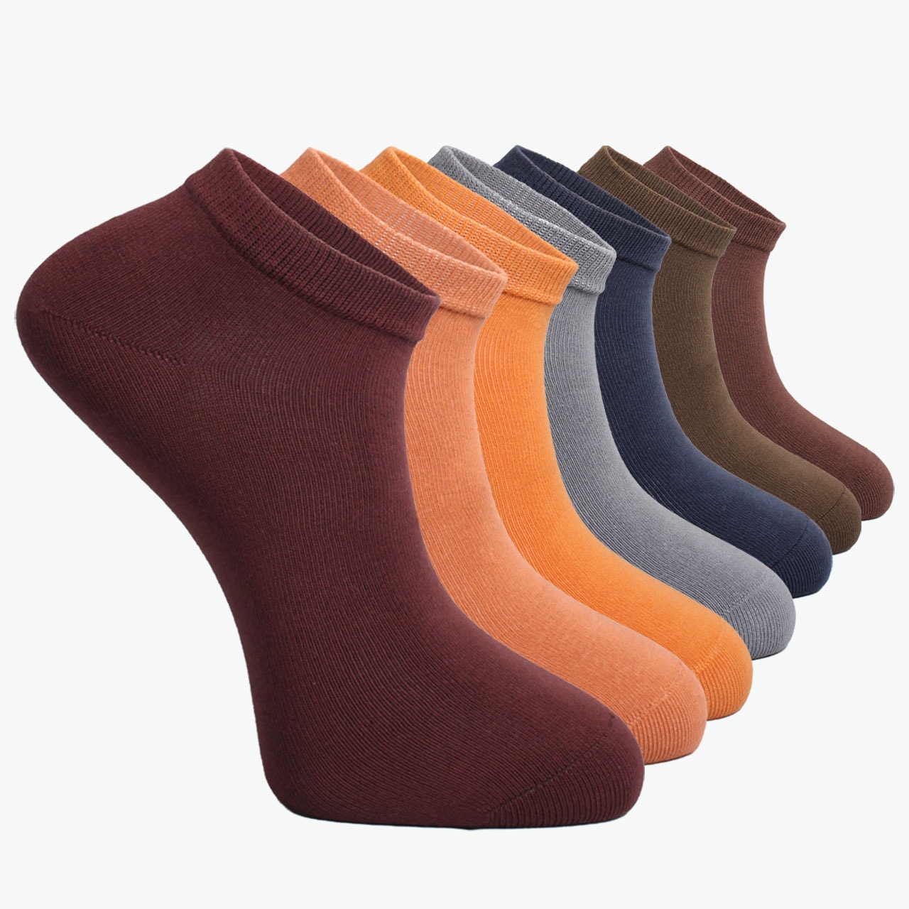 7 Pack Organic Combed Cotton Men's Booties Socks Assortment Autumn