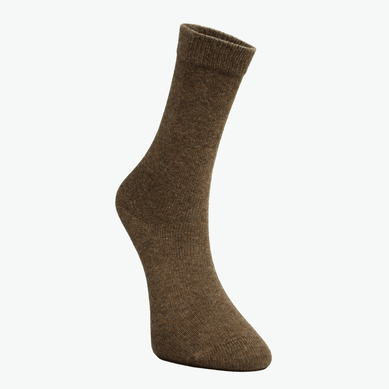 2 Pack Unisex Brown - Striped Winter Thick Organic Wool Socks
