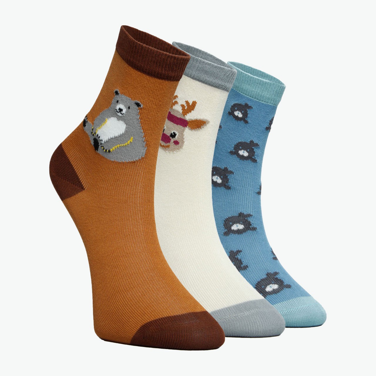 3 Pack Boys Socket Animal Socks