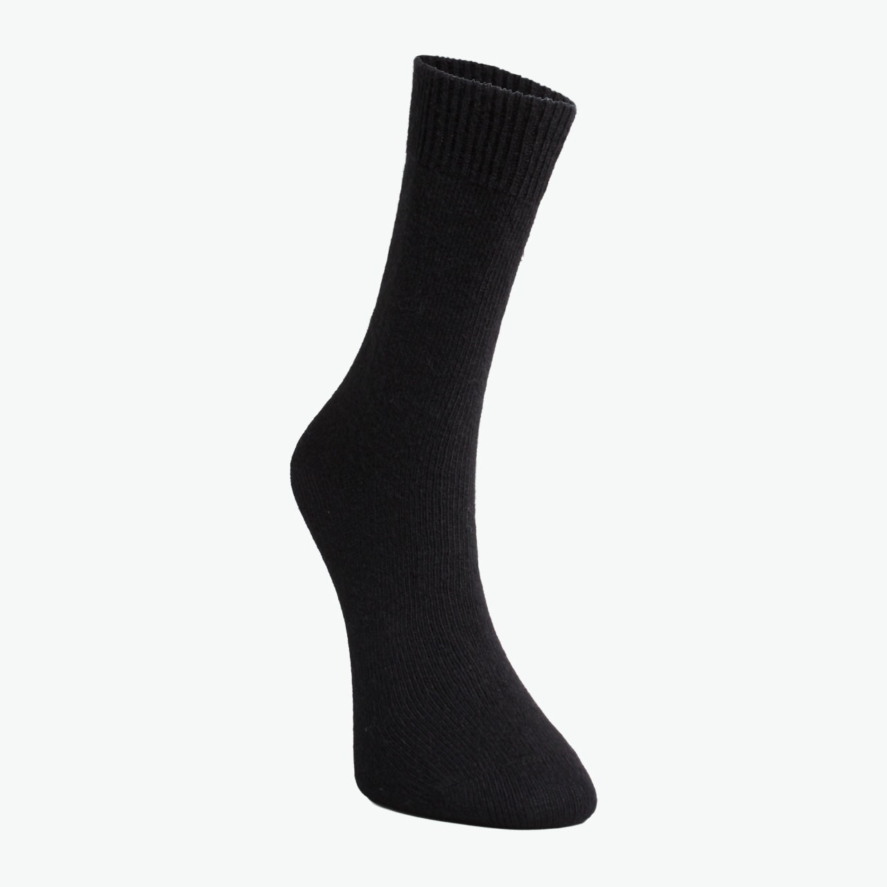 Pack of 2 Black Organic Sheep Wool Plain Women's Socks