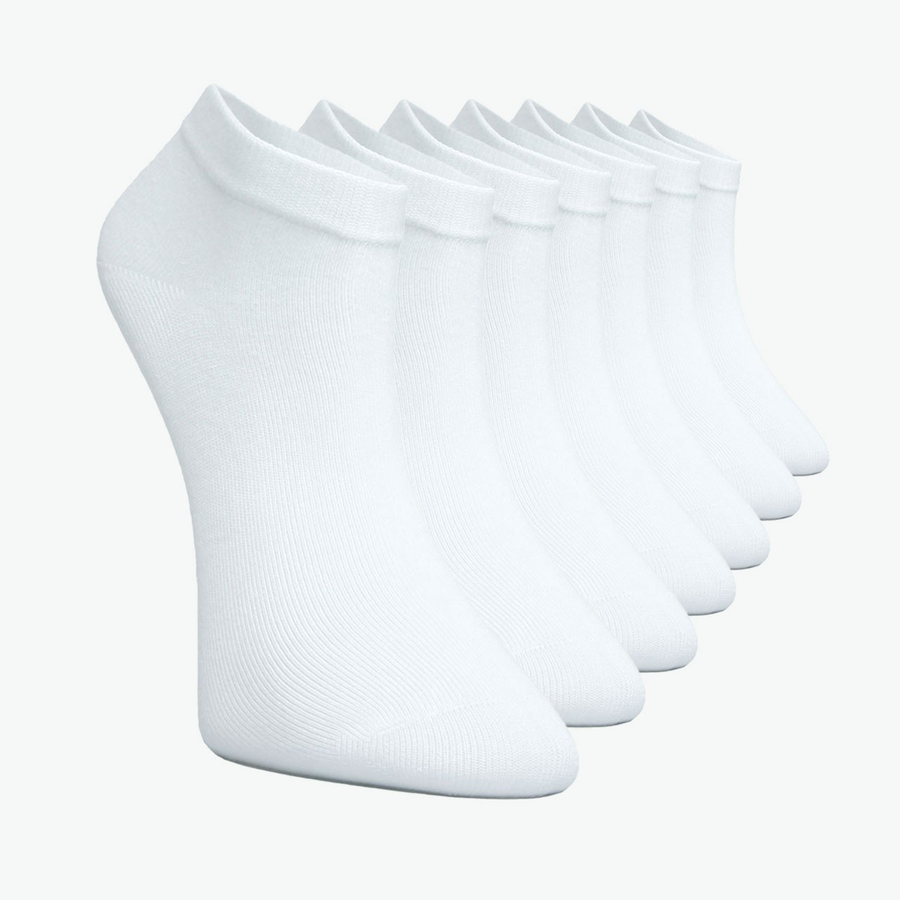 Pack of 7 White Organic Combed Cotton Women's Booties Socks