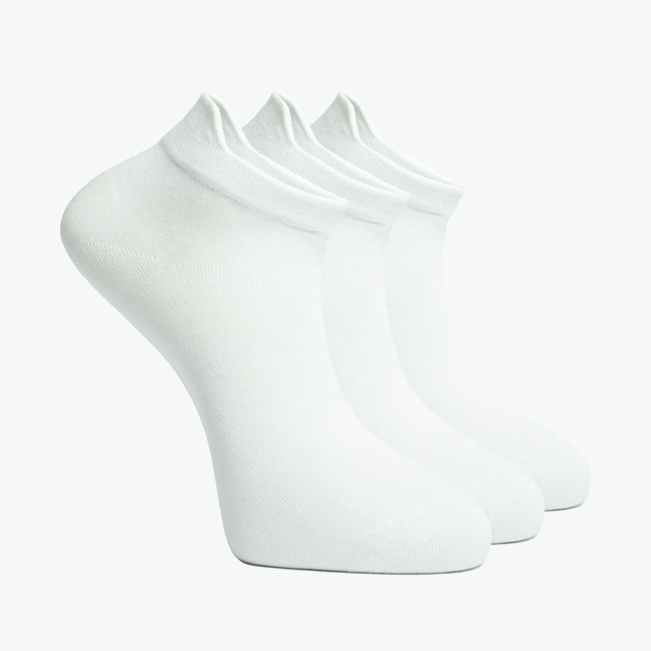 3 Pack White - Viscose Men's Bootie Socks with Special Heel Technology