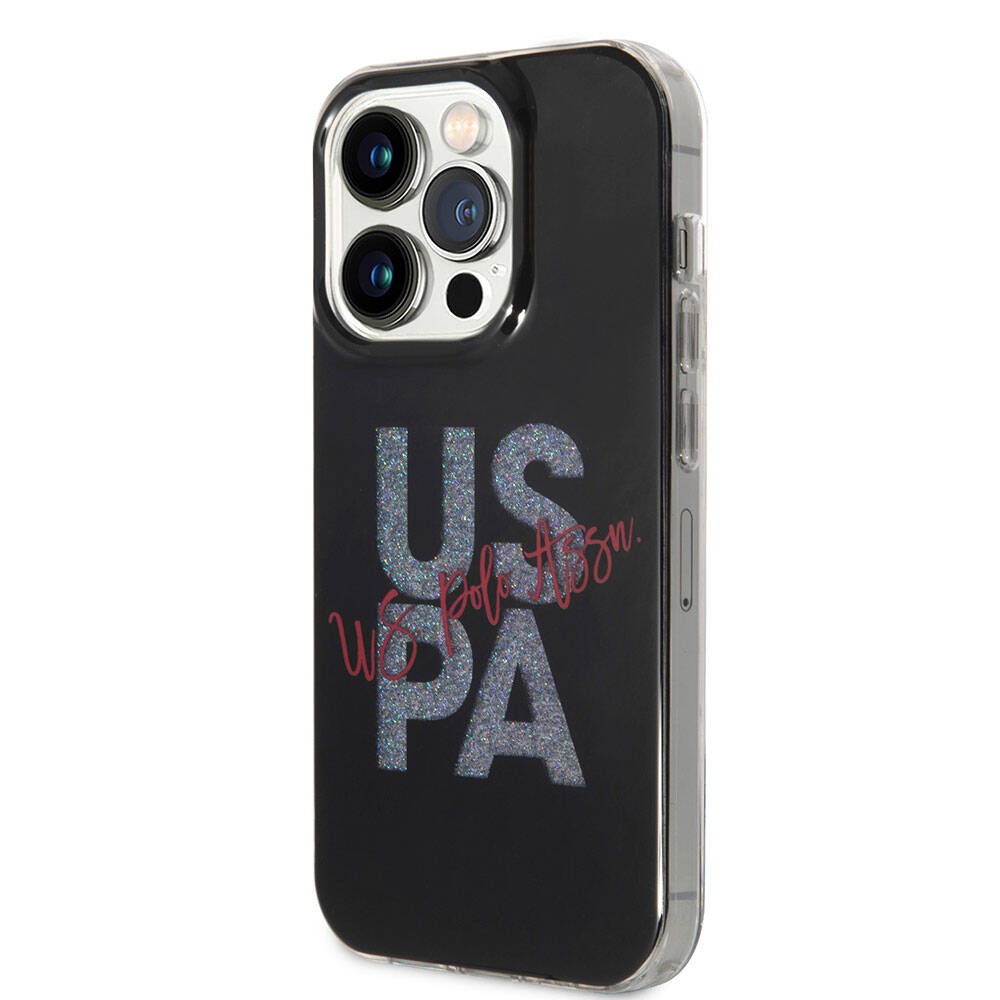 iPhone 15 Pro Kılıf U.S. Polo Assn. Orjinal Lisanslı Simli Parlak Alfabe Tasarım Kılıf