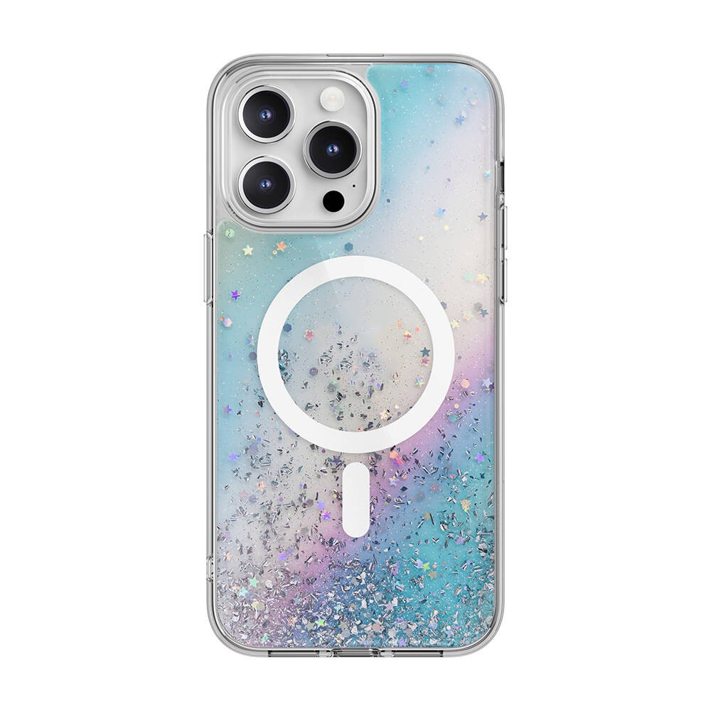 iPhone 15 Pro Max Kılıf Magsafe Şarj Özellikli Parlayan Simli Şeffaf Lisanslı Switcheasy Starfield-M Kılıf