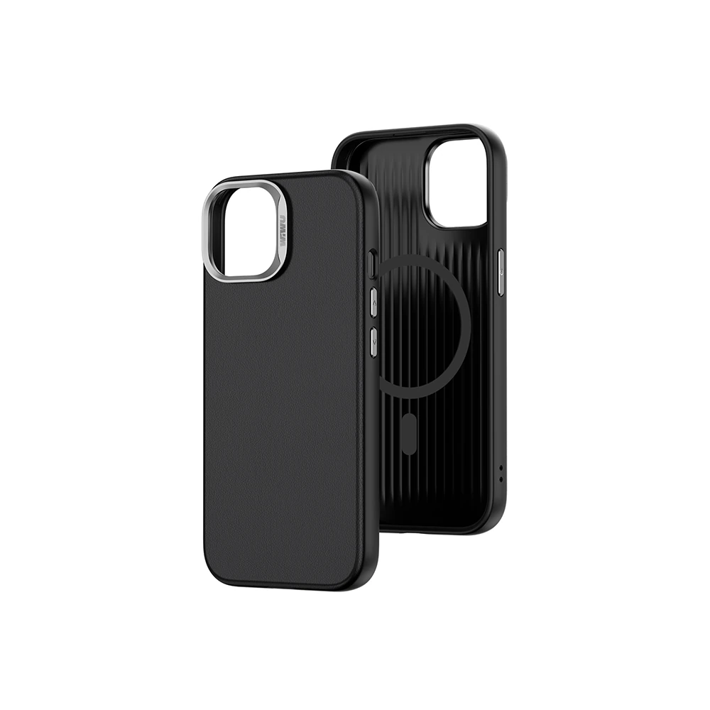 iPhone 15 Pro Kılıf Wiwu SP-019 Magsafe Şarj Özellikli Vegan Leather Deri Kılıf