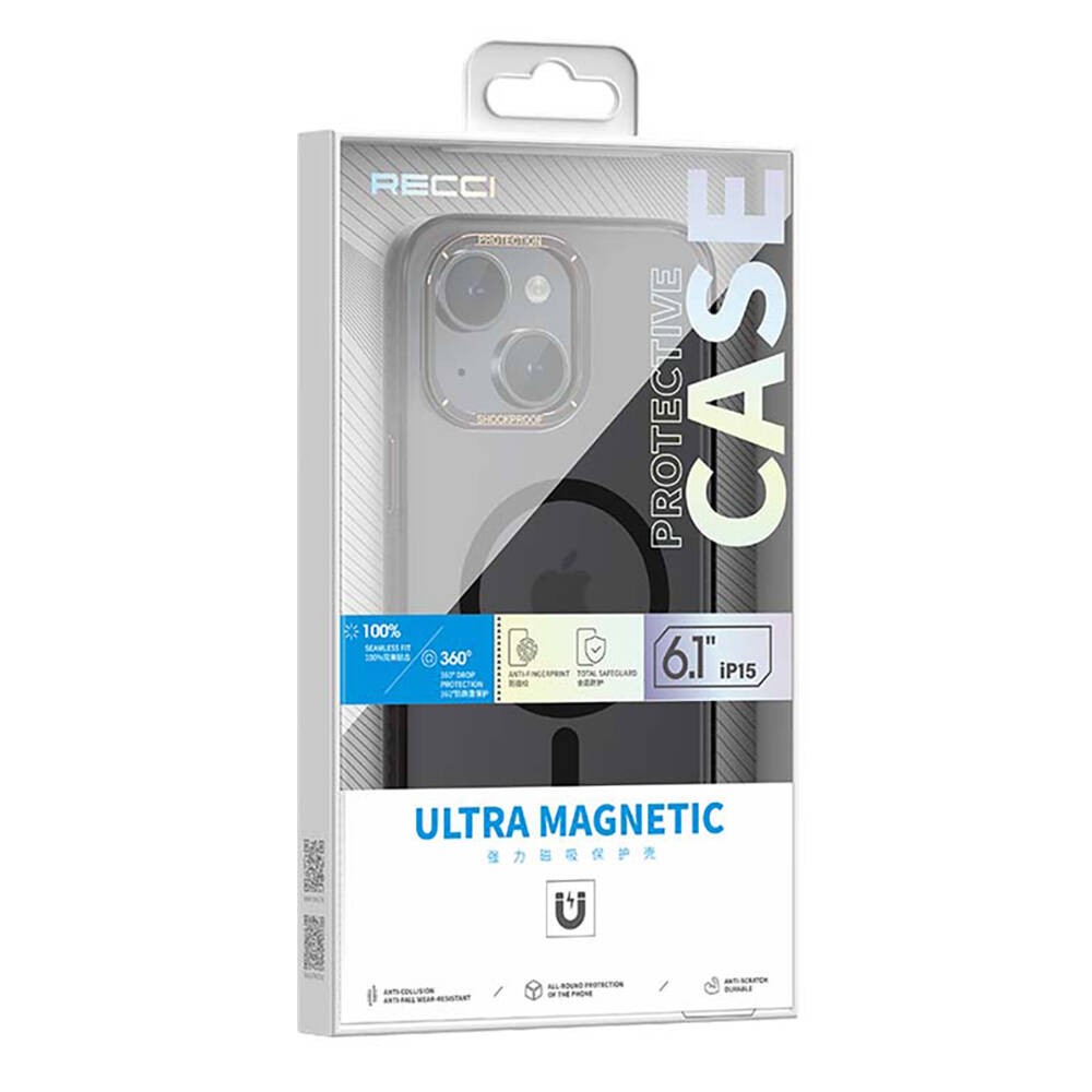 iPhone 15 Kılıf Magsafe Şarj Özellikli Cam Arka Yüzey Recci Michelin Serisi Kılıf