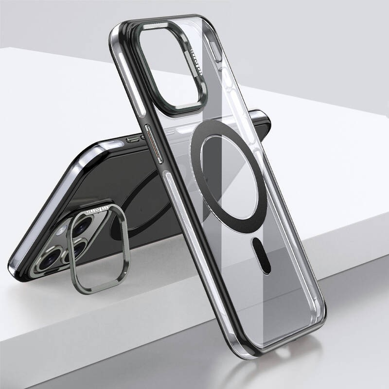 iPhone 15 Pro Max Kılıf Magsafe Şarj Özellikli Wlons Standlı Efsane Kılıf