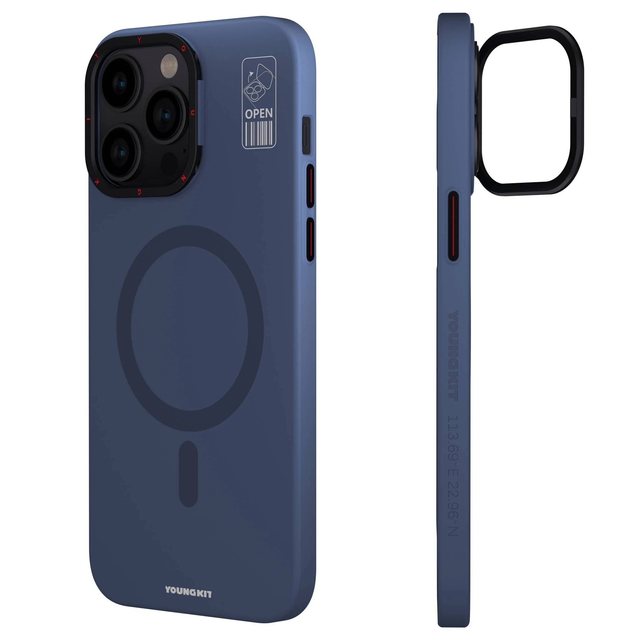 iPhone 15 Pro Max Kılıf Magsafe Şarj Özellikli Standlı YoungKit Hermit Bracket Serisi Kılıf