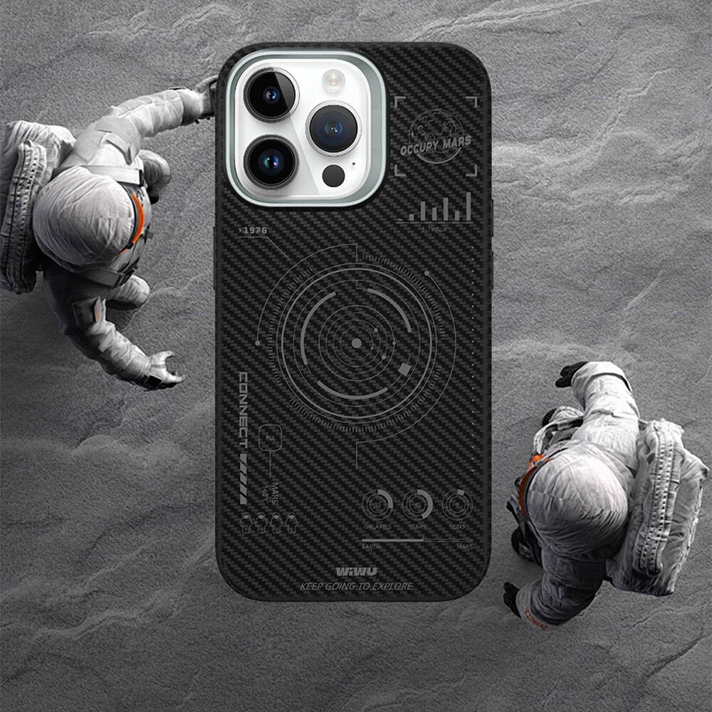 iPhone 15 Plus Kılıf Wiwu KJZ-017 Karbon Fiber 600D Explore Kevlar Kılıf