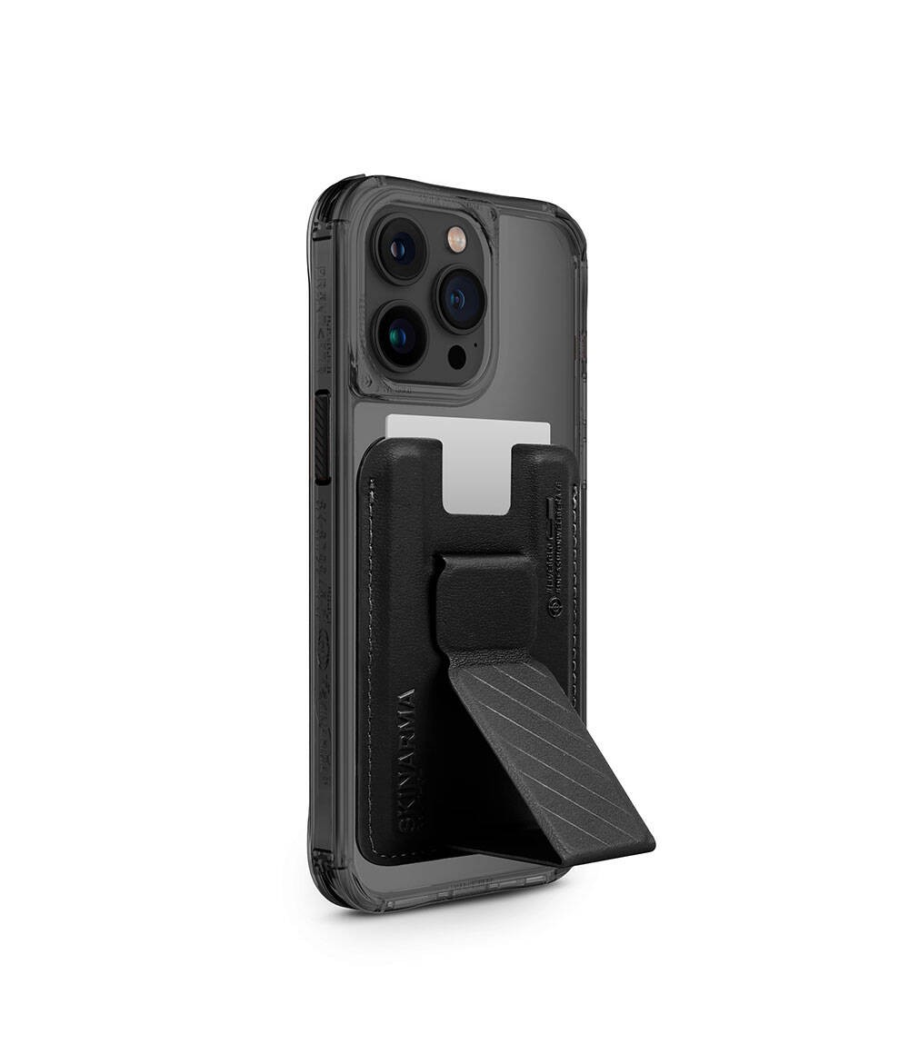 iPhone 15 Pro Kılıf SkinArma Şeffaf Magsafe Şarj Özellikli Kado Kartlıklı Saido Kılıf