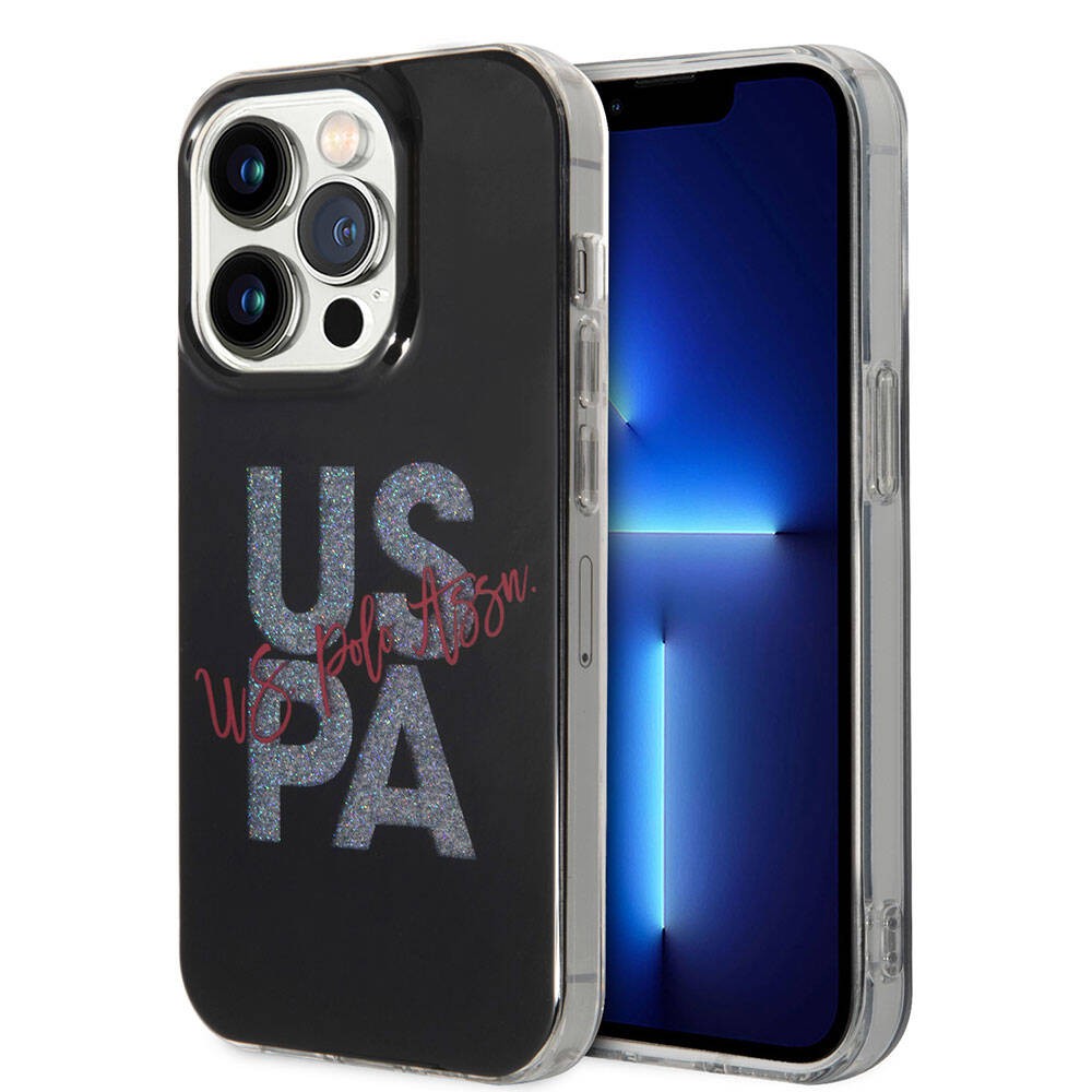 iPhone 15 Pro Kılıf U.S. Polo Assn. Orjinal Lisanslı Simli Parlak Alfabe Tasarım Kılıf