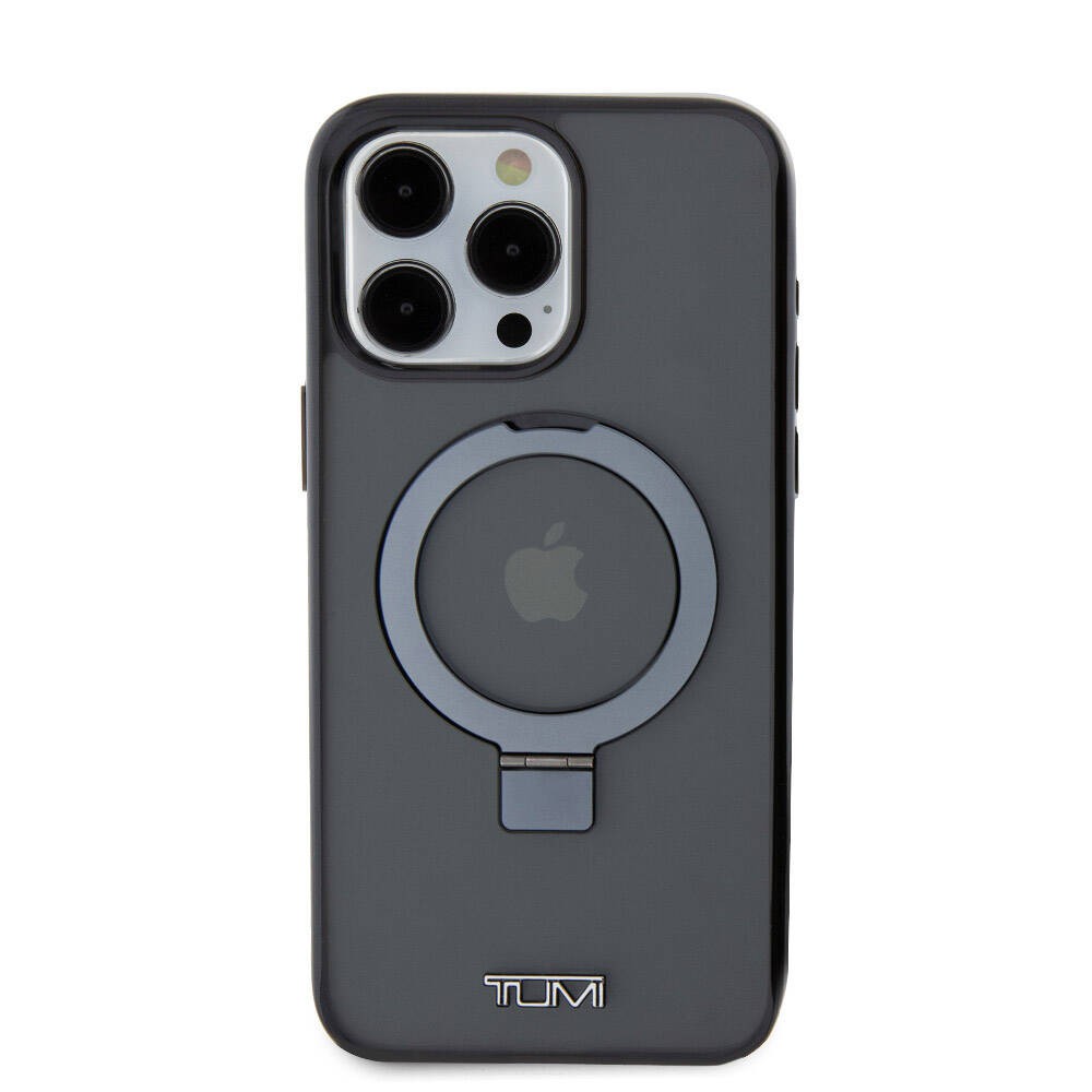 iPhone 15 Pro Max Kılıf TUMI Orjinal Lisanslı Magsafe Şarj Özellikli PC TPU Metal Logolu Ring Standlı Kılıf