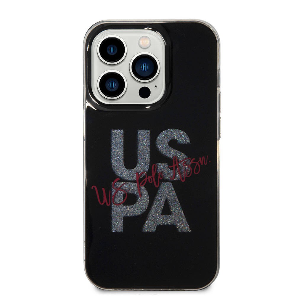 iPhone 15 Pro Kılıf U.S. Polo Assn. Orjinal Lisanslı Simli Parlak Alfabe Tasarım Kılıf