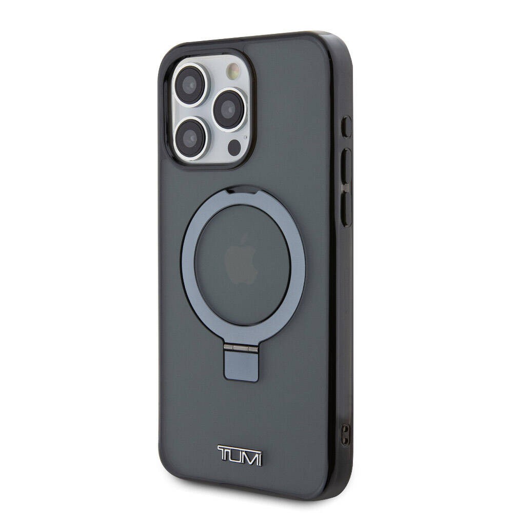 iPhone 15 Pro Max Kılıf TUMI Orjinal Lisanslı Magsafe Şarj Özellikli PC TPU Metal Logolu Ring Standlı Kılıf