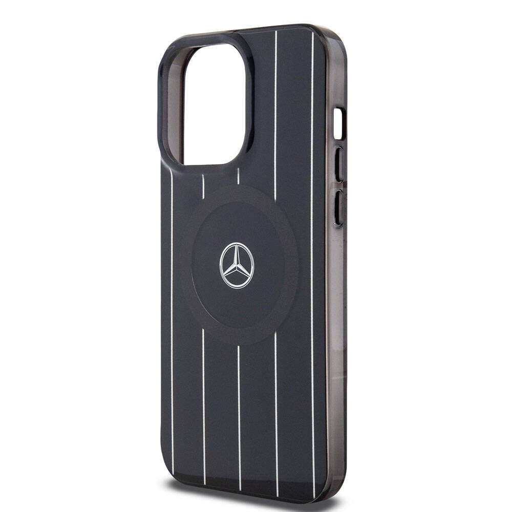 iPhone 15 Pro Max Kılıf Mercedes Benz Orjinal Lisanslı Magsafe Şarj Özellikli Çift Katmanlı Paralel Çizgi Desenli Kılıf