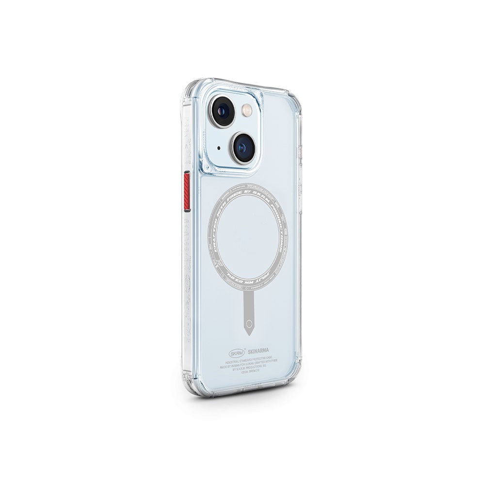 iPhone 15 Kılıf SkinArma Şeffaf Airbag Tasarımlı Magsafe Şarj Özellikli Saido Kılıf