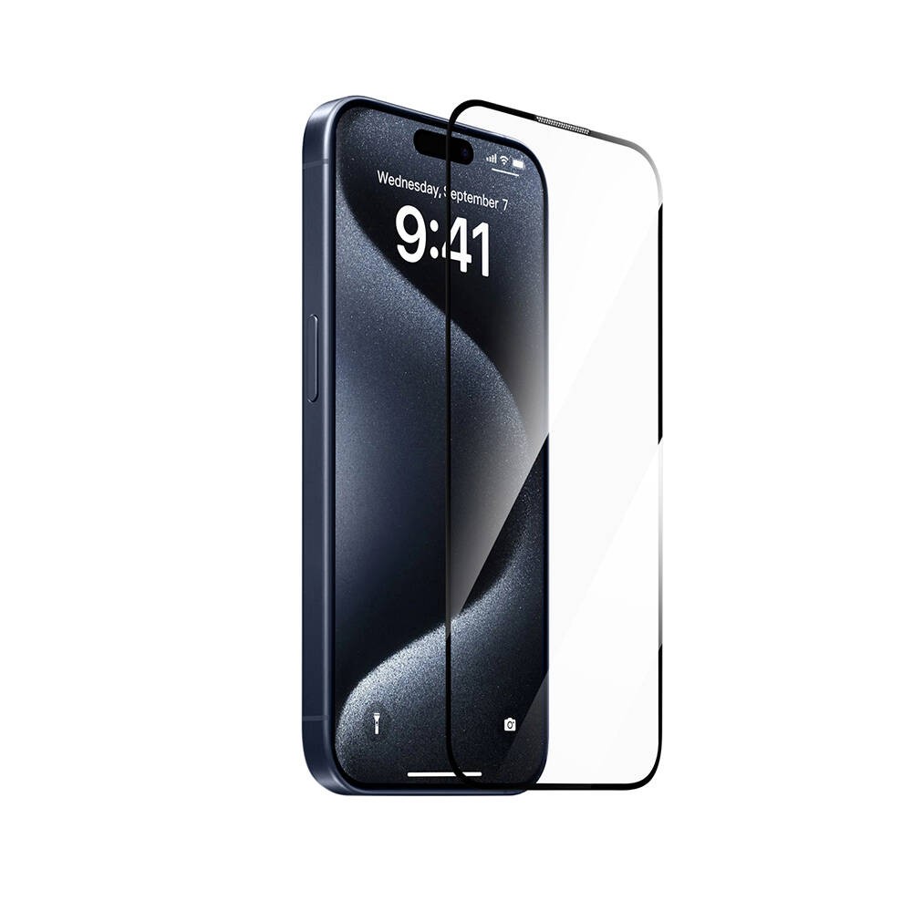 iPhone 14 Pro Wiwu SQ-008 Oleofobik Easy Install Darbeye Karşı Dayanıklı Temperli Cam Ekran Koruyucu + Kolay Uygulama Aparatlı